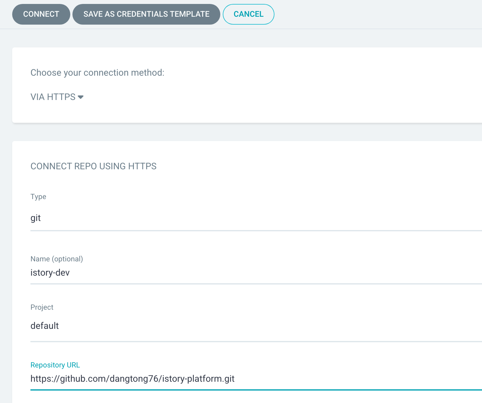 argocd 리포지토리 설정